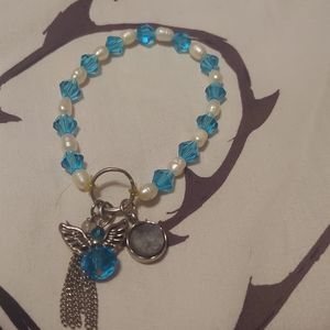 A hand beaded bracelet